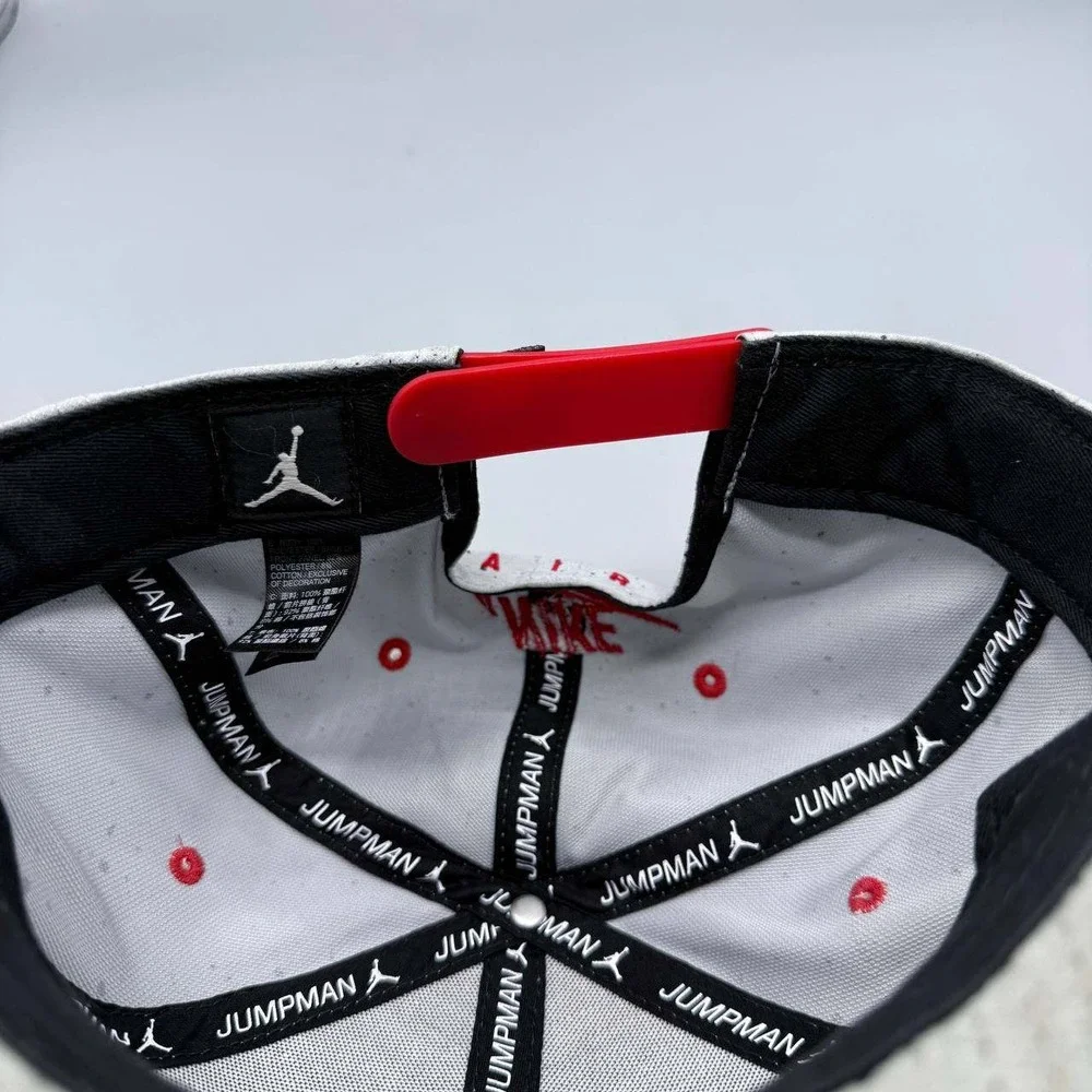 Air Jordan Hat Men Gray Red Speckled Print Embroidered Jumpman‎ Snap Back Cap